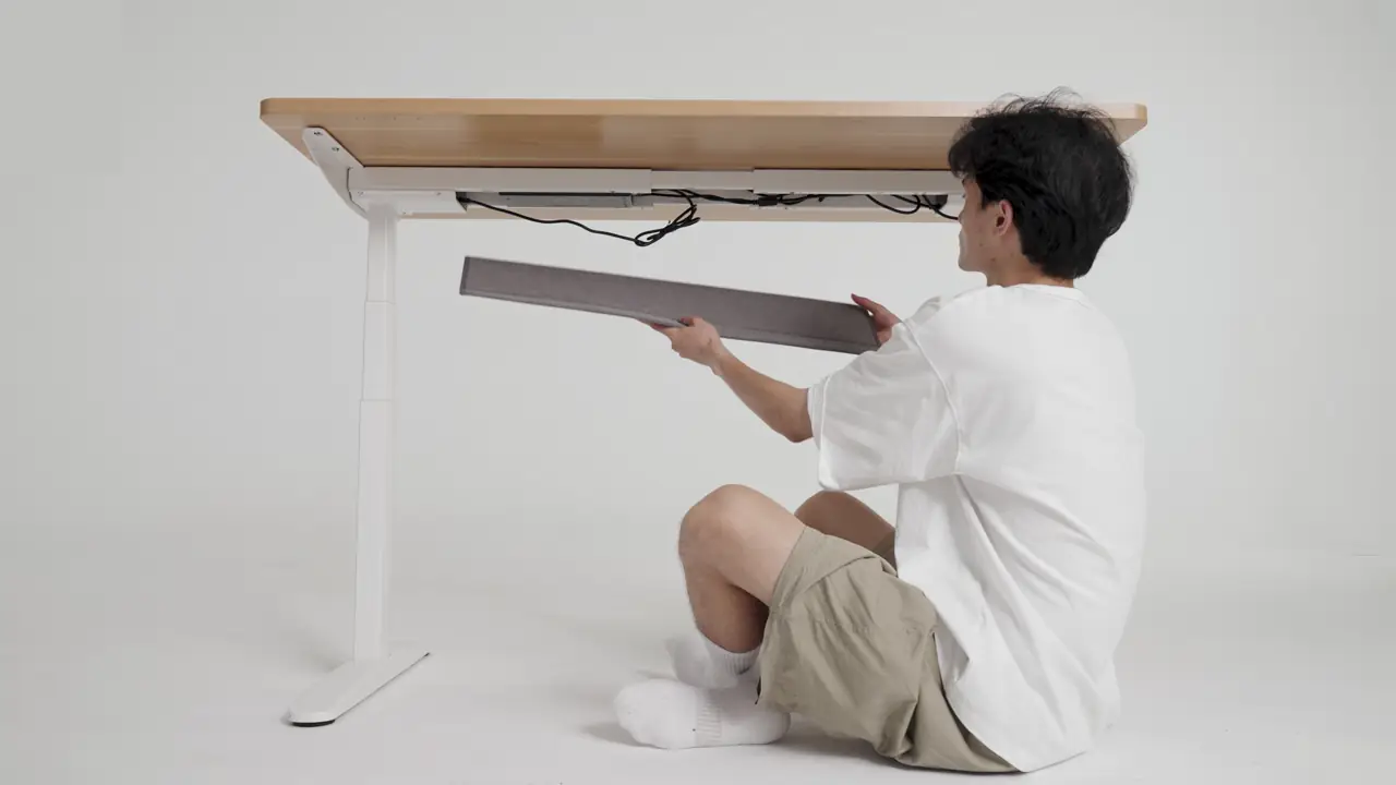 ergopoint ovalo tischgestell weiss magnetischer kabelkanal hoehenverstellbarer schreibtisch loctek et270