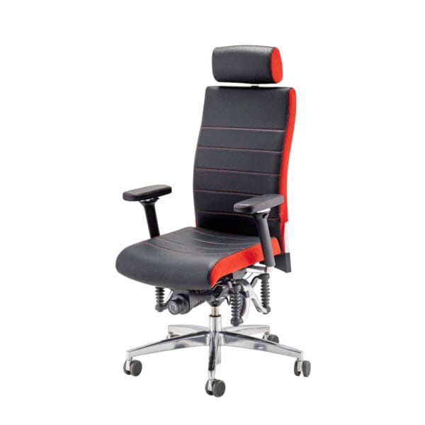 haider-bioswing-660-iq-air-echtleder-perforiert-schwarz-mikrofaser-rot-mit-armlehnen-fusskreuz-alupoliert-main-ergonomischer-buerostuhl-ergopoint