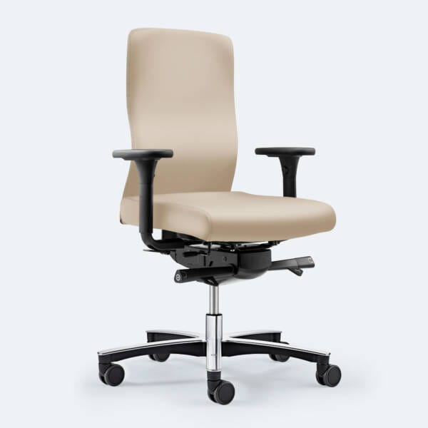 loeffler plus joy echtleder beige armlehnen untergestell alupoliert main ergopoint